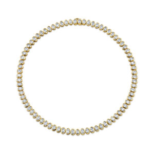 STRAIGHT LINE OVAL BEZEL NECKLACE