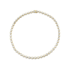 EAST WEST PEAR SHAPE BEZEL NECKLACE