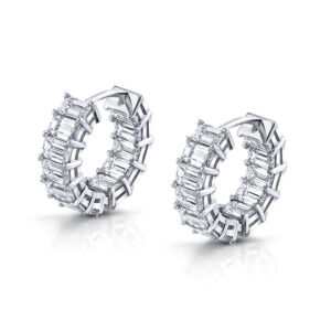 EMERALD CUT HUGGIE HOOPS