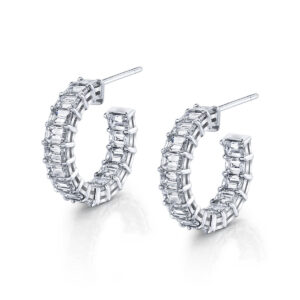 EMERALD CUT HOOPS