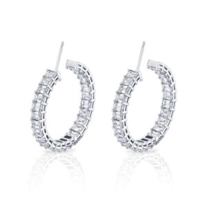 EMERALD CUT HOOPS