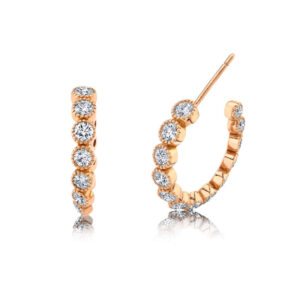 ROUND DIAMOND BEZEL SET HOOPS
